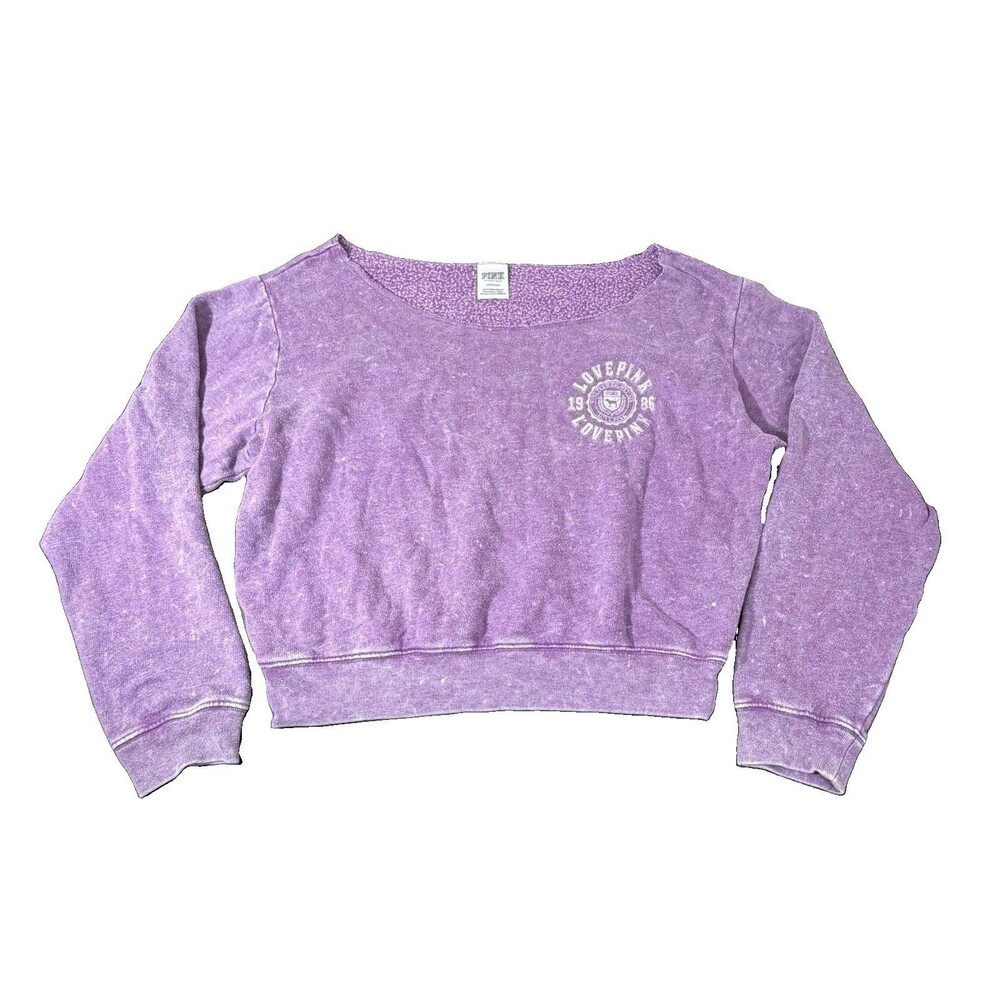 Victoria’s Secret PINK Women’s Everyday Lounge Off Shoulder Crew Sweater Large